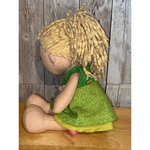 HABA Mali 12" Soft Doll with Blonde Hair, Blue Eyes and Embroidered Face - Picture 3 of 8